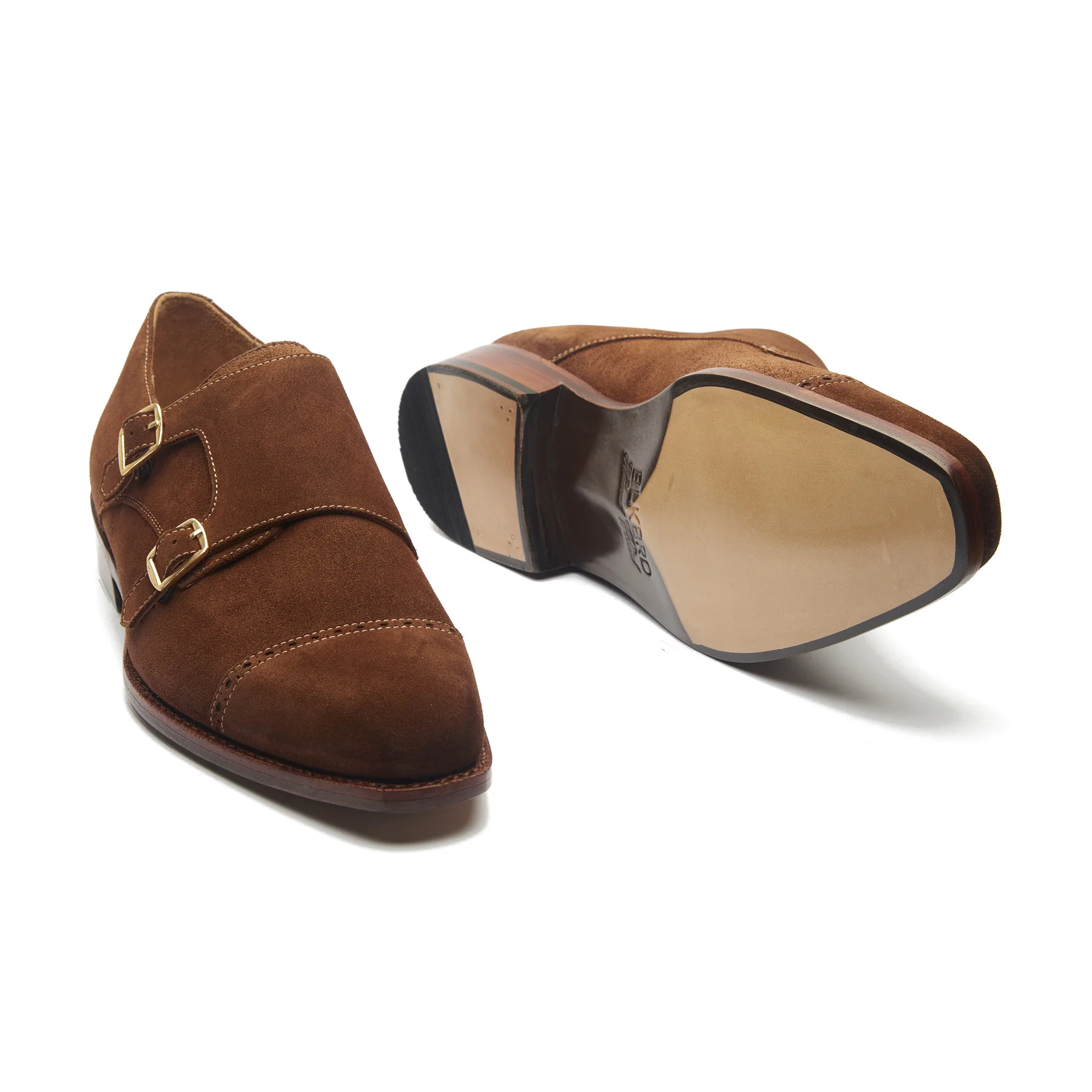 Aspen, Double Monk Strap - French Brown Calf Suede | Hand Welted Summer Classics - Image 5