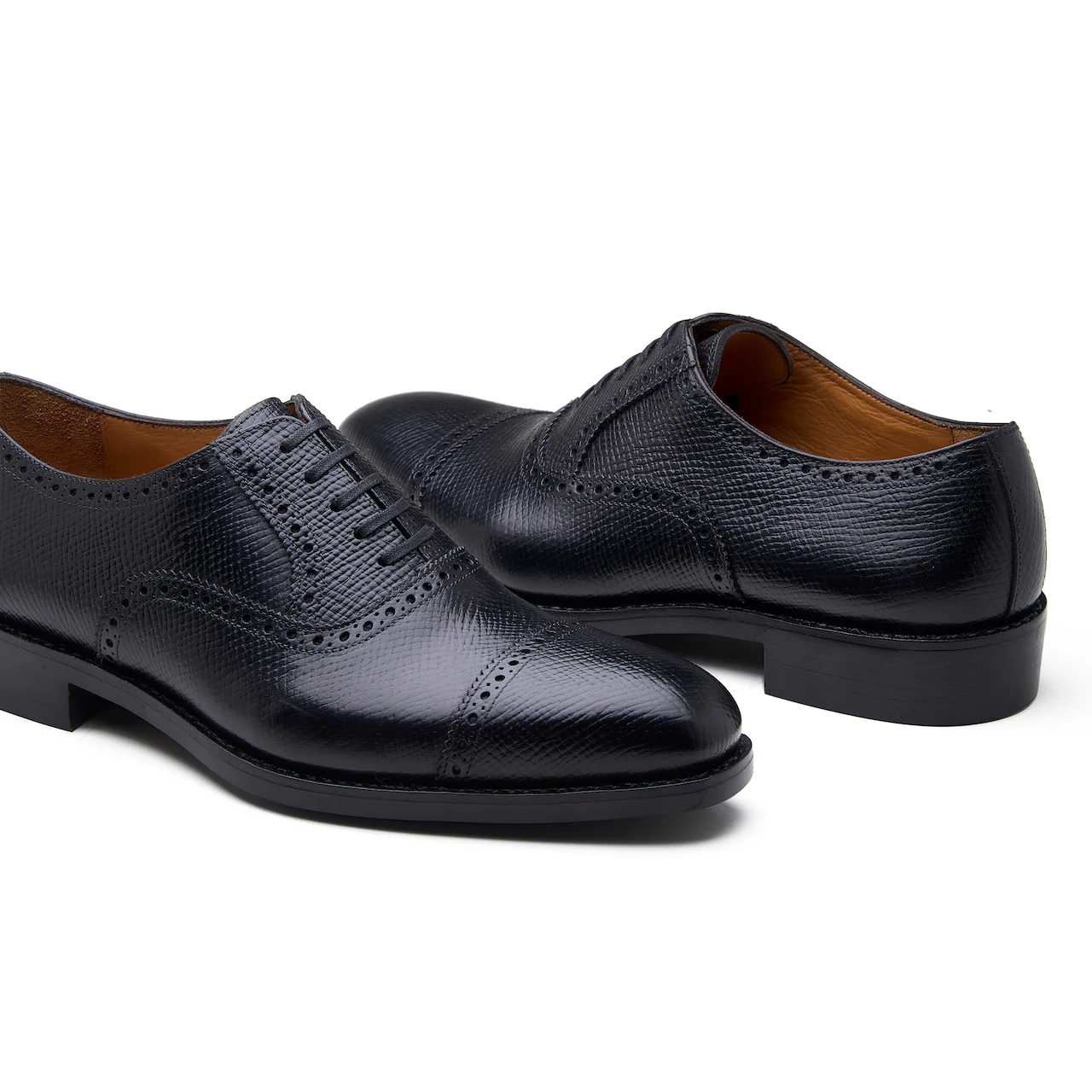 Bemer-X, Quarter Brogue Oxford - Horween Hatch-grain Black | Hand Welted Contemporary Classics - Image 3
