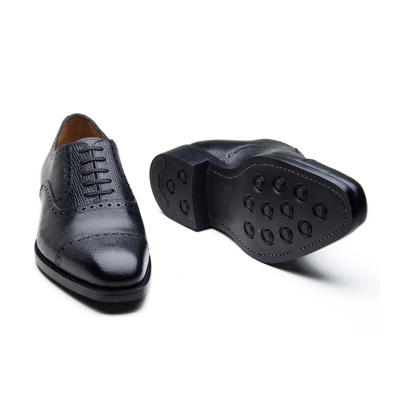 Bemer-X, Quarter Brogue Oxford - Horween Hatch-grain Black | Hand Welted Contemporary Classics - Image 5