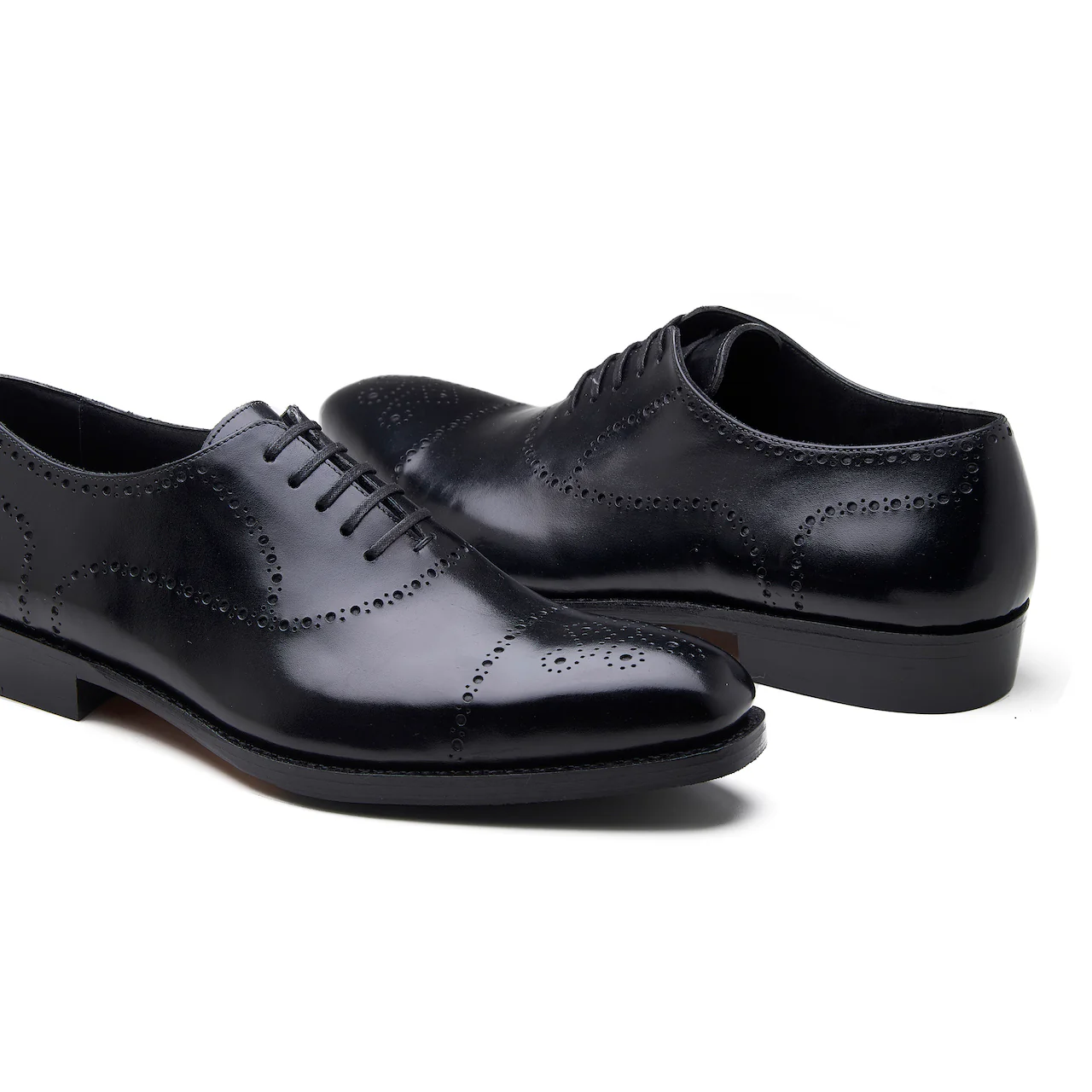 Constello, True Seamless | Faux Cap-toe Semi Brogue, Hand Welted - Black Aniline Calf - Image 3