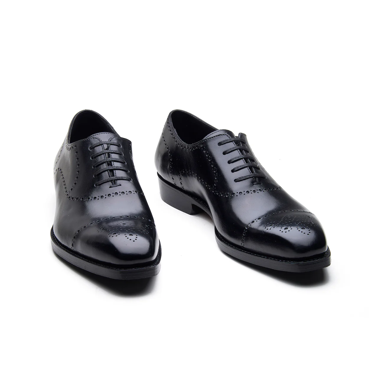 Constello, True Seamless | Faux Cap-toe Semi Brogue, Hand Welted - Black Aniline Calf - Image 4