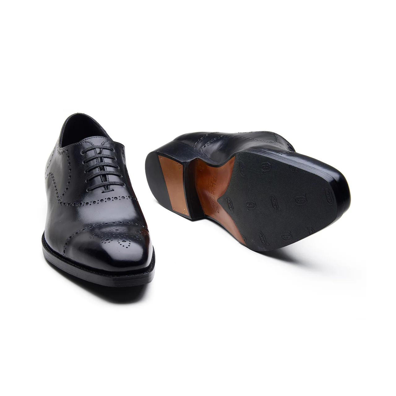 Constello, True Seamless | Faux Cap-toe Semi Brogue, Hand Welted - Black Aniline Calf - Image 5
