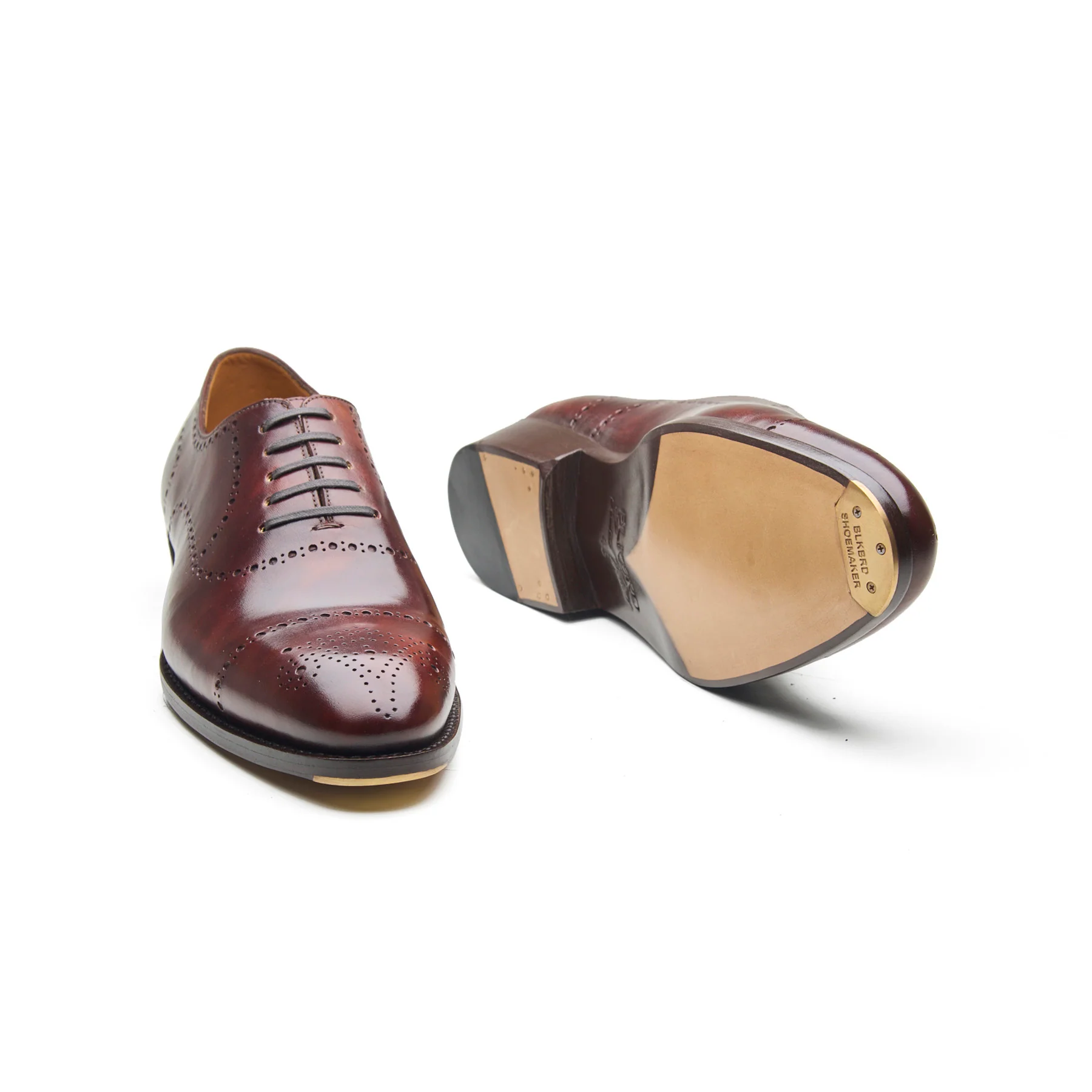 Constello, True Seamless | Faux Cap-toe Semi Brogue, Hand Welted - Chestnut Musuem Calf - Image 5