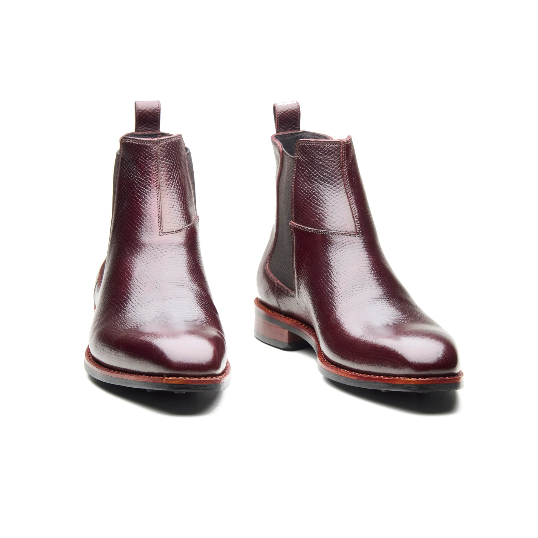 Destrier, Chelsea Boot - Burgundy Hatchgrain | Hand Welted Contemporary Classics - Image 3