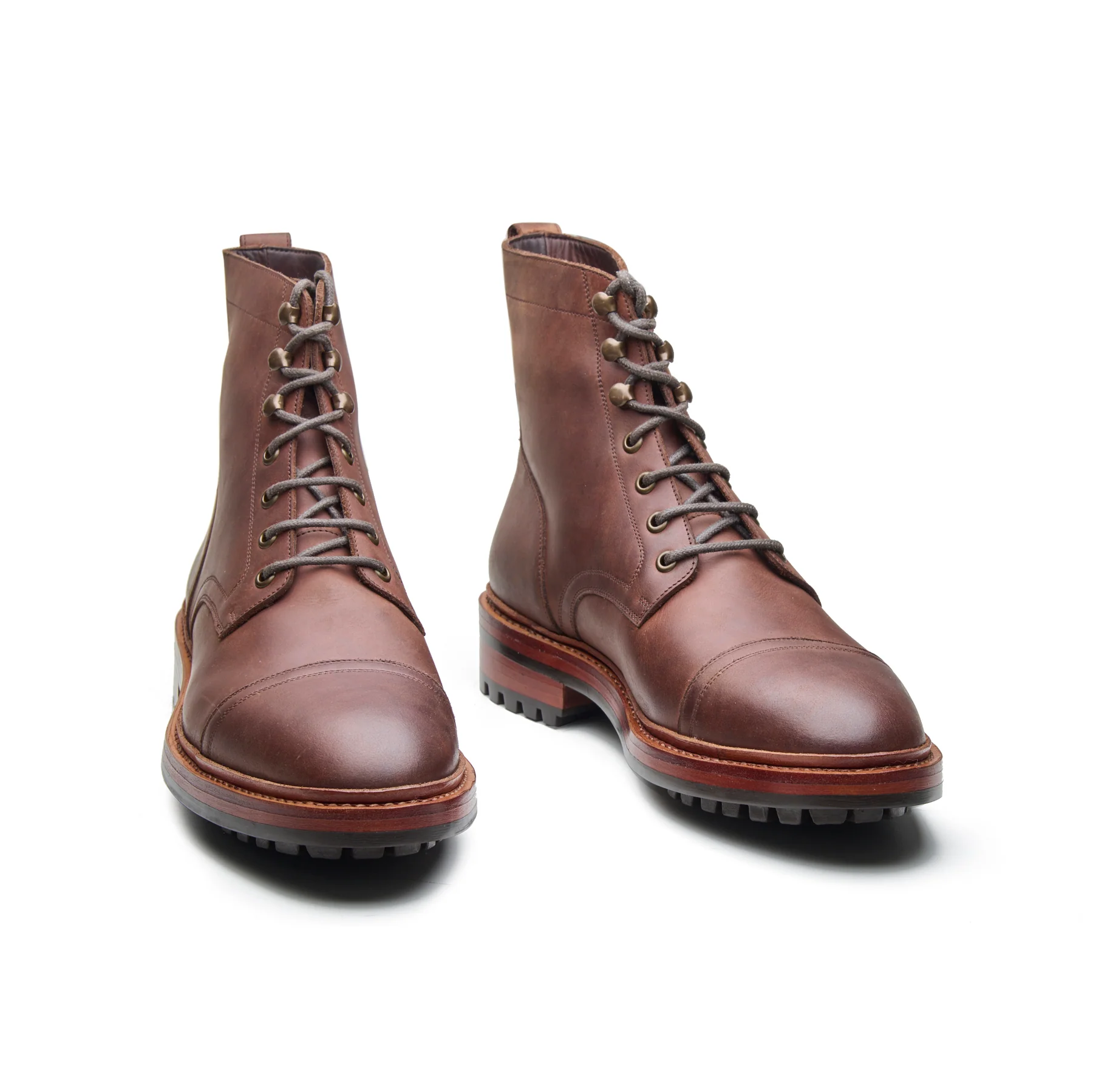 Dixon, Cap-Toe Derby Boot - Brown Pullup | Hand Welted Stout Boots - Image 3