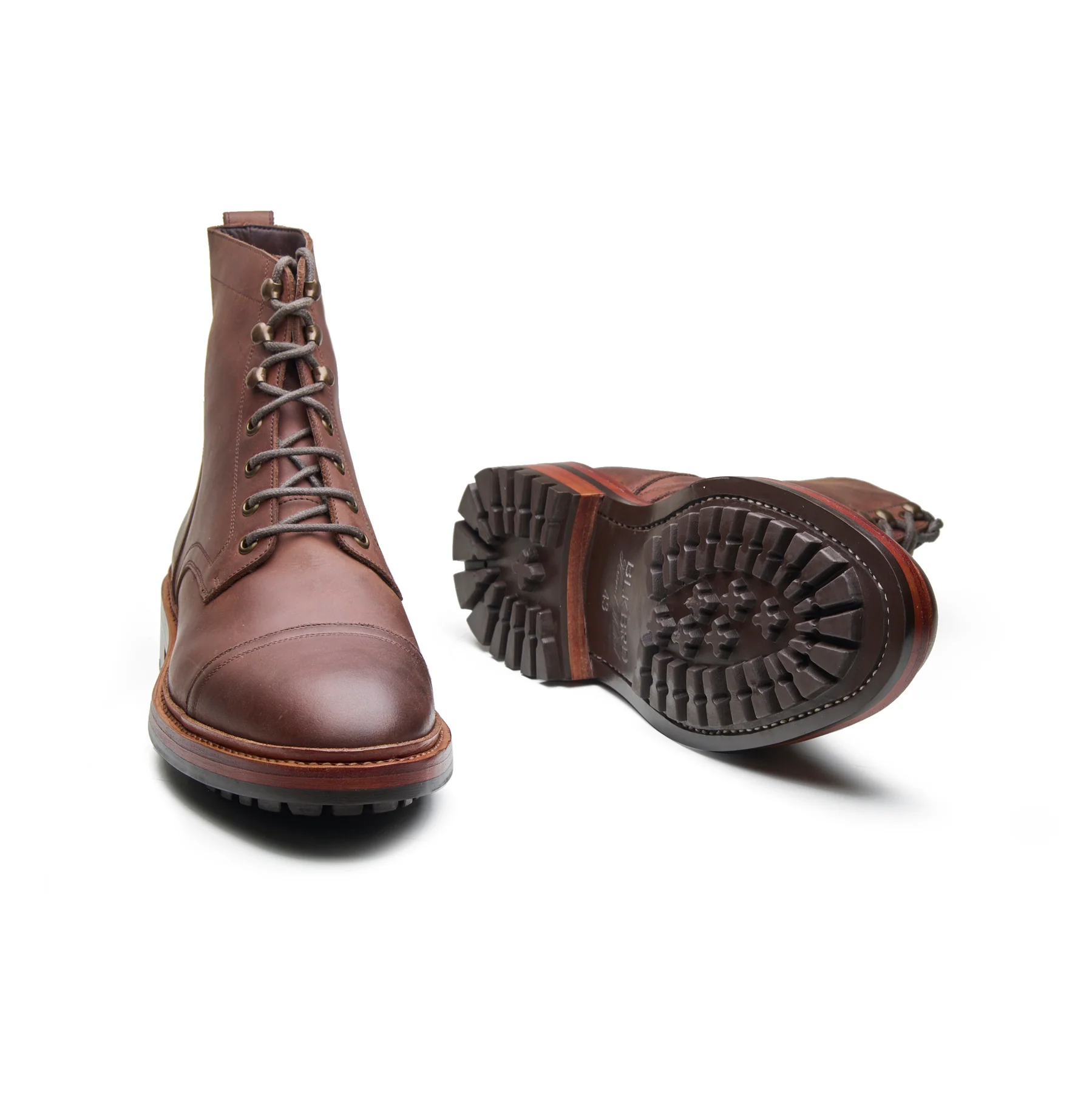 Dixon, Cap-Toe Derby Boot - Brown Pullup | Hand Welted Stout Boots - Image 4