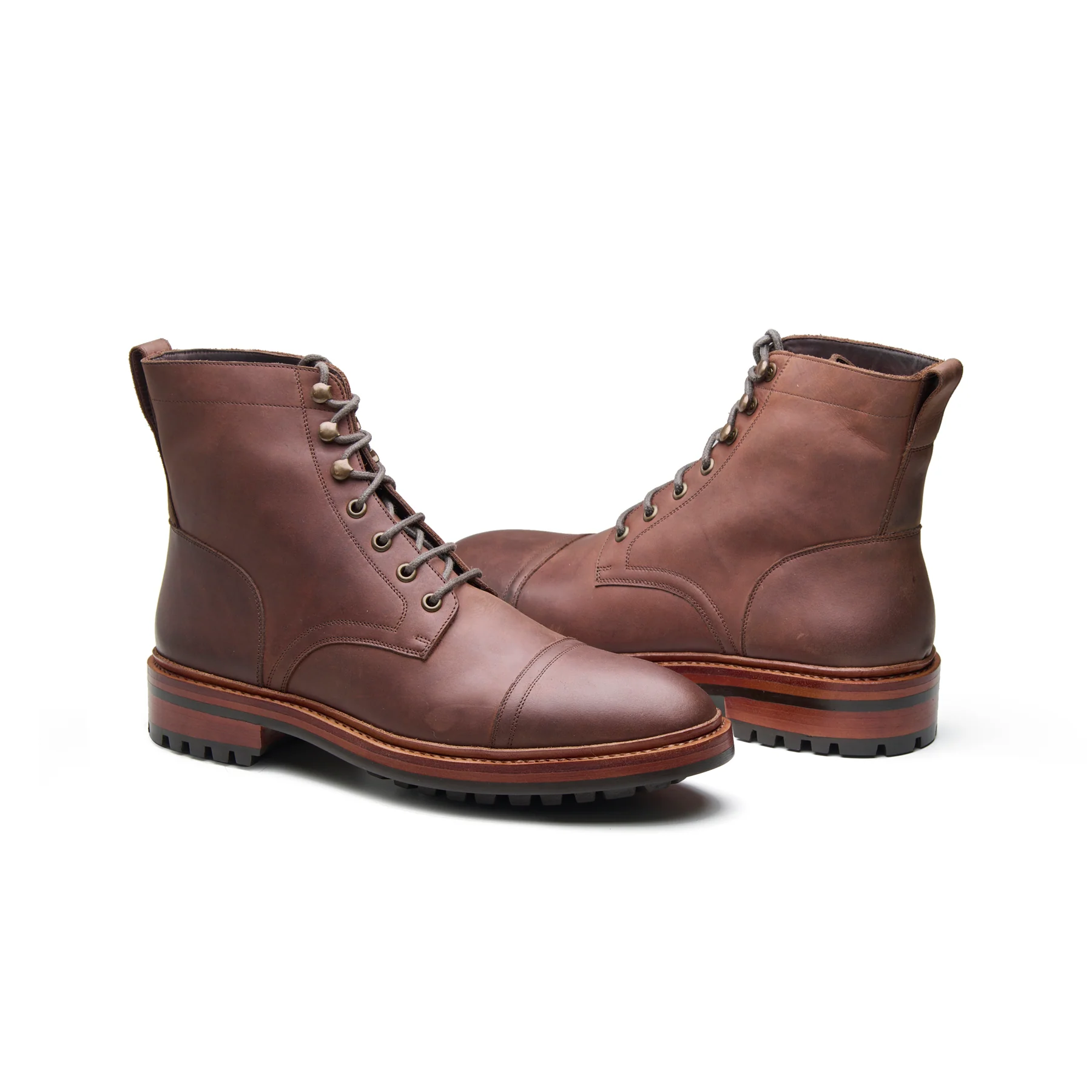 Dixon, Cap-Toe Derby Boot - Brown Pullup | Hand Welted Stout Boots - Image 5