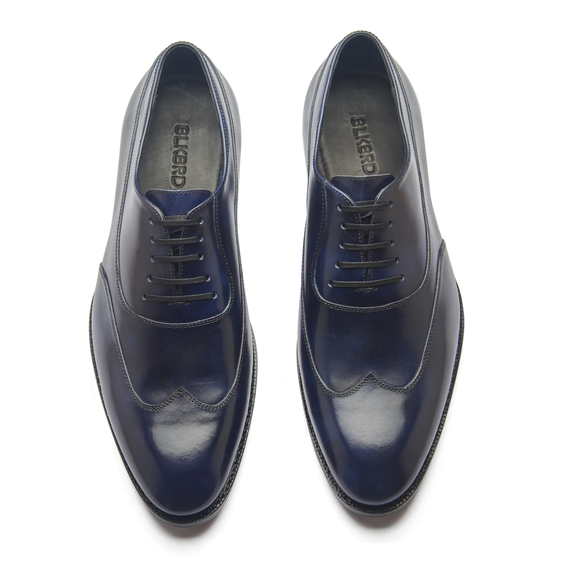 Jürgen, Austerity Wingtip Spiral Oxford - Navy Museum Calf | Hand Welted Spiral Collection - Image 3