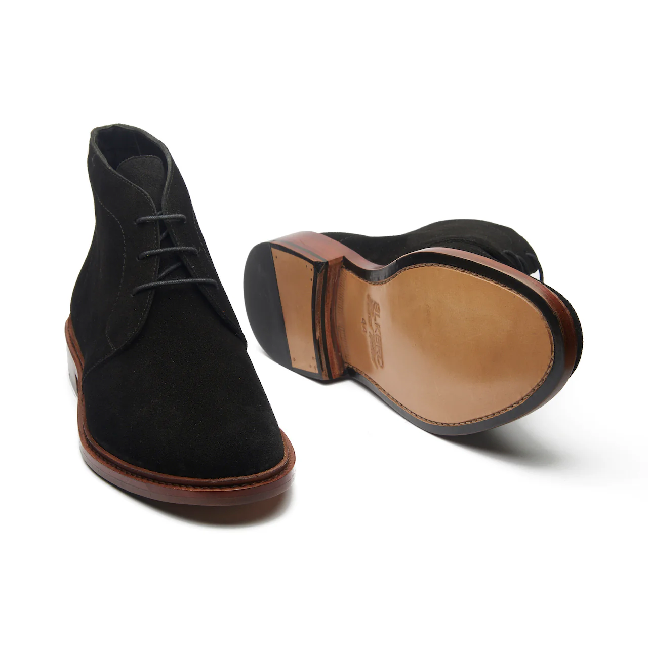 Lucas, Unlined Chukka Boot - Ox Reverse Black | Hand Welted Smart Casuals - Image 4