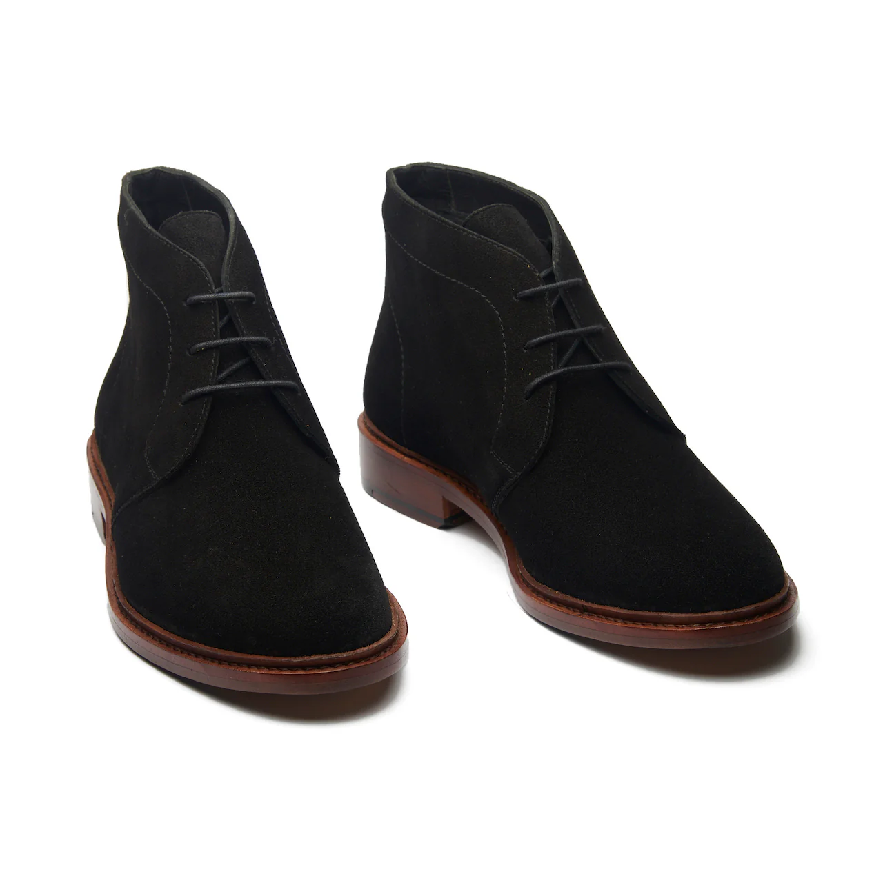 Lucas, Unlined Chukka Boot - Ox Reverse Black | Hand Welted Smart Casuals - Image 5