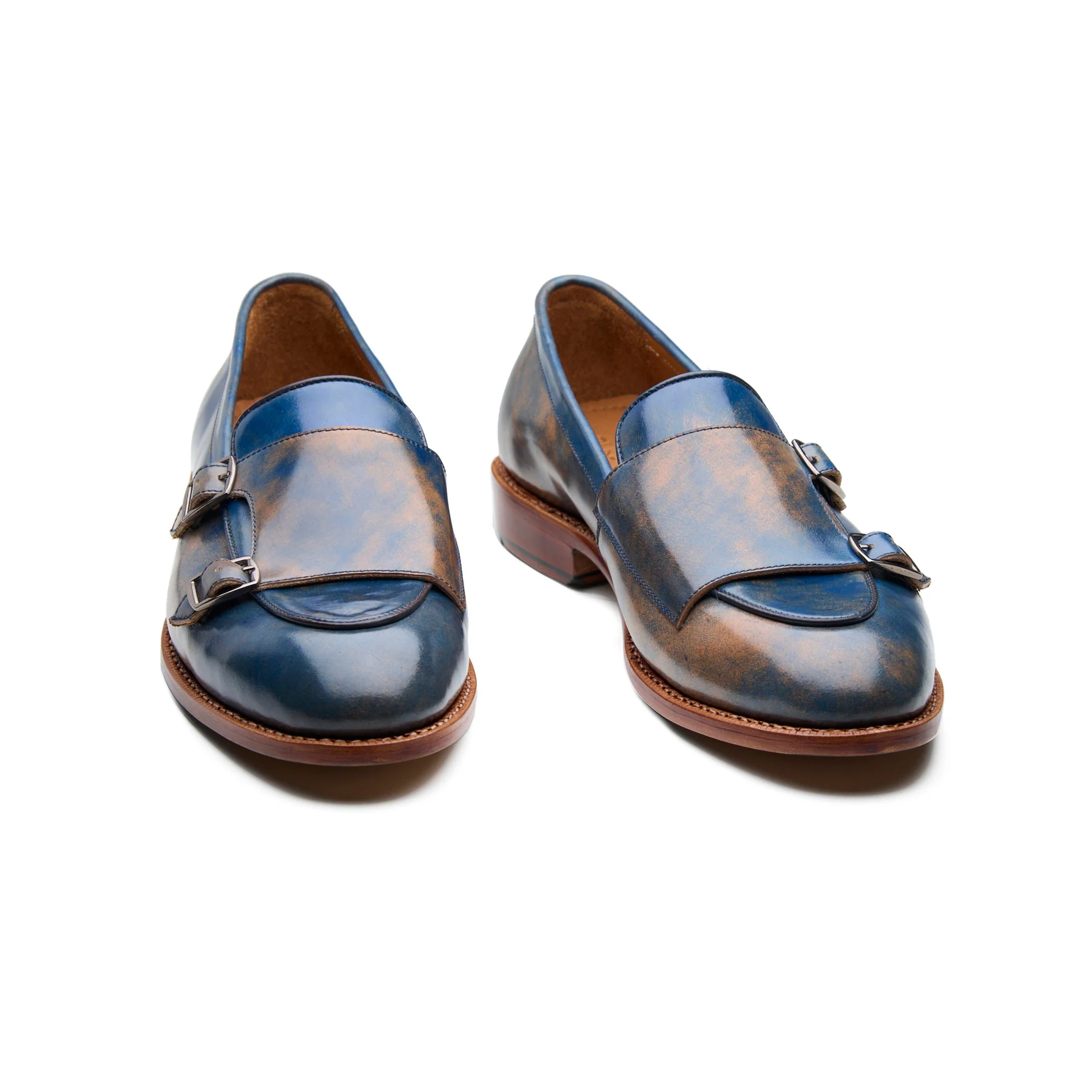 Myron, Monk-Strap Loafer - Shell Cordovan Marbled Blue | Cordovan Series - Image 3