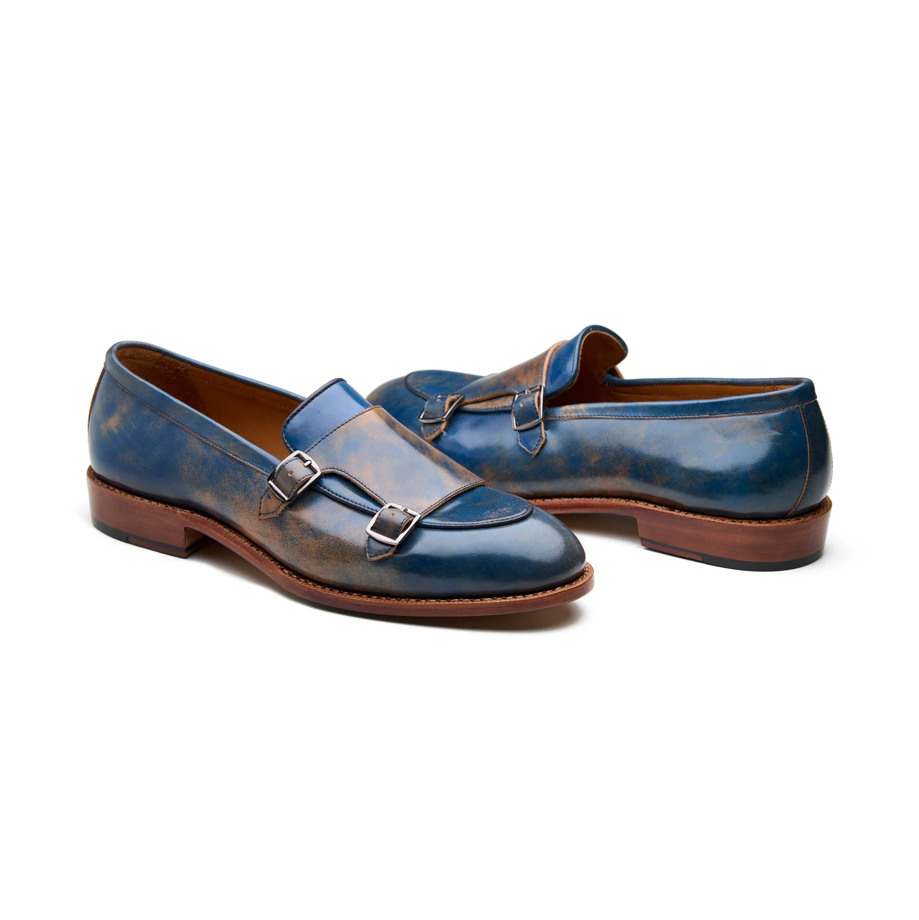 Myron, Monk-Strap Loafer - Shell Cordovan Marbled Blue | Cordovan Series - Image 4