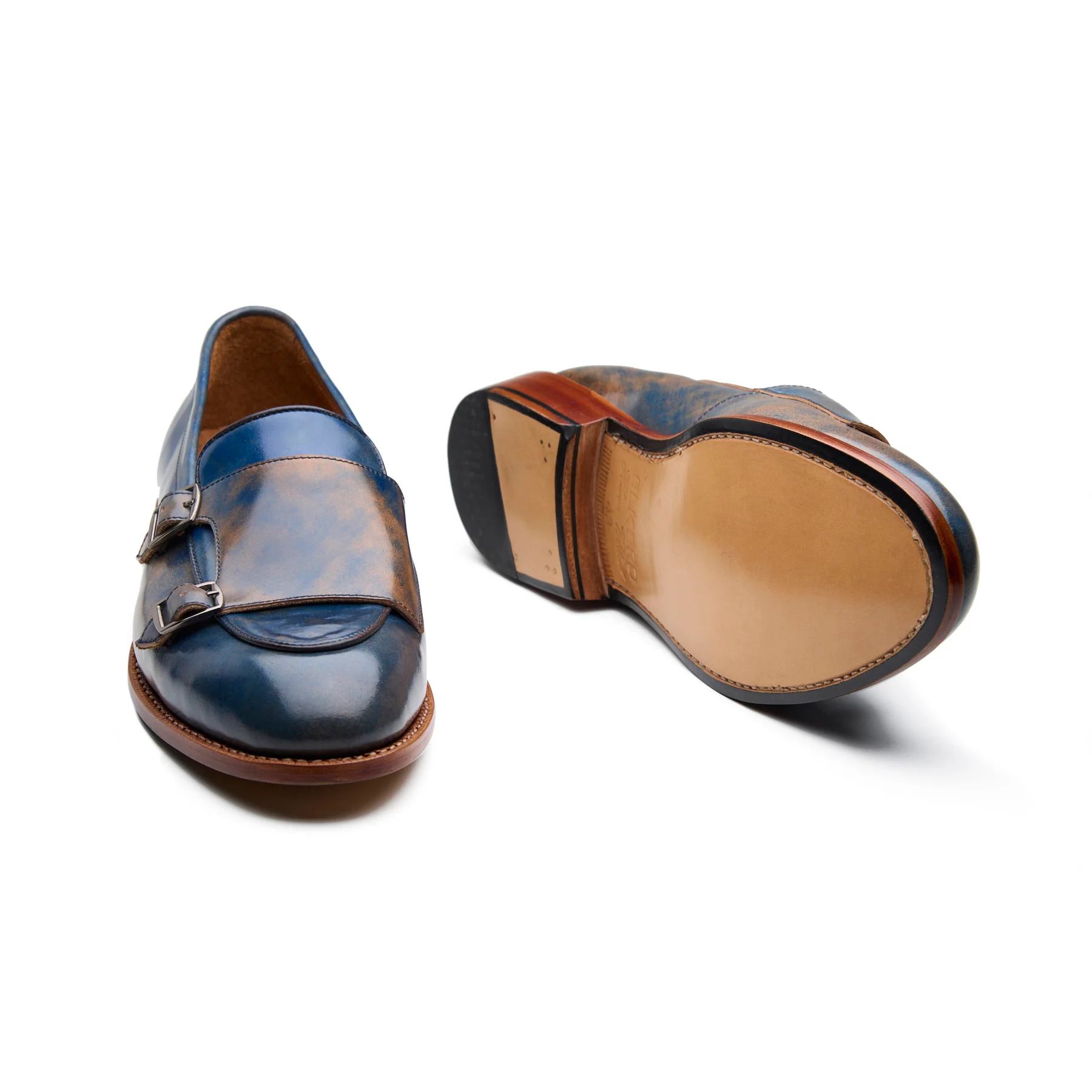 Myron, Monk-Strap Loafer - Shell Cordovan Marbled Blue | Cordovan Series - Image 5
